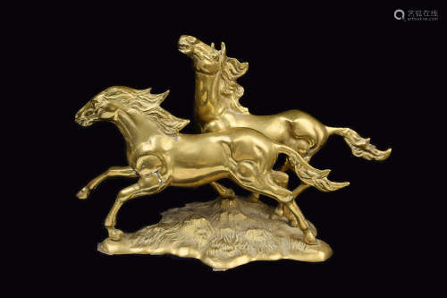 A Brass Horse Sculpture