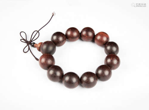 A Padauk (Zitan) Wood Bead Prayer Bead Bracelet