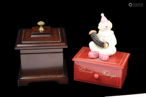 A Bombay Hardwood and a Feeling Clown Jewelry Music Box