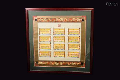 A Canada Post Issued Limited Stamps for Year 2000 Lunar Year of Dragon Full sheet poster in Frame