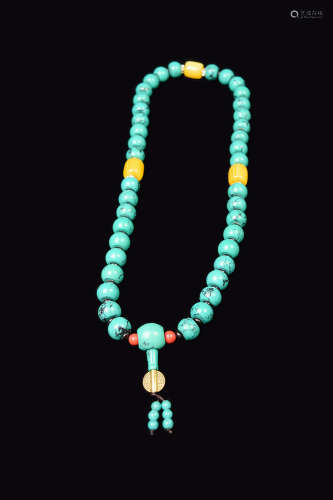 [Chinese] A Turquoise Bead Necklace