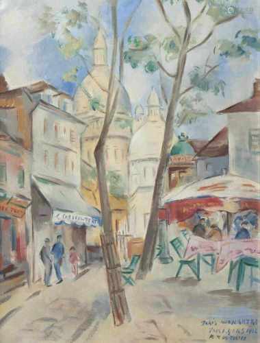 Paula Gans(Hronow/Prag 1883 - Hamburg 1941)Paris Montmartre, Place du TertreÖl/Lw., 66 x 50,5 cm, r.