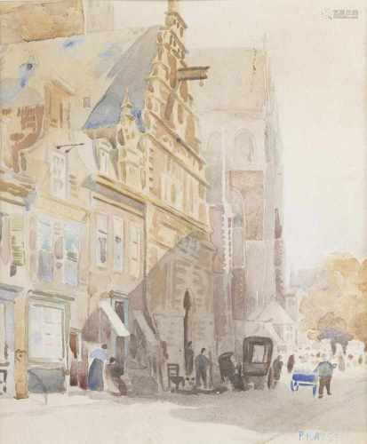 Paul Kayser(Hamburg 1869 - Donaueschingen 1942)MönckebergstraßeAquarell, 29,5 x 24 cm, r. u. sign.