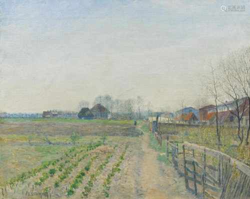 Ernst Eitner(Hamburg 1867 - Hamburg 1955)Felder im FrühlingÖl/Lw./Karton, 48,5 x 60 cm, l. u.