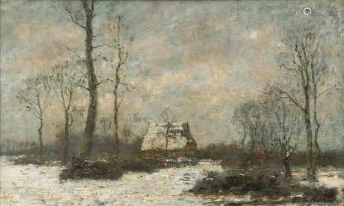 Rudolf Höckner(Wolkenstein 1864 - Bad Mergentheim 1942)Winter bei WedelÖl/Papier/Holz, 29,5 x 46,5