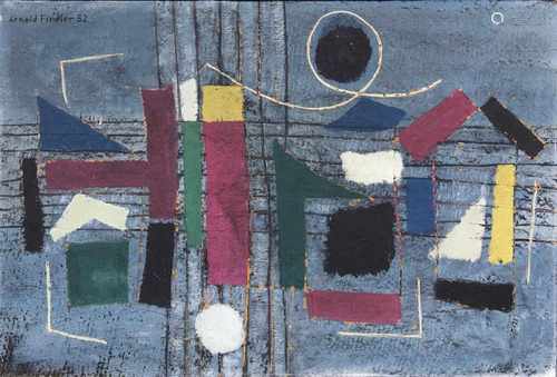 Arnold Fiedler(Hamburg 1900 - Hamburg 1985)ZeltstadtTempera/Karton, 38,5 x 58 cm, l. o. sign. Arnold