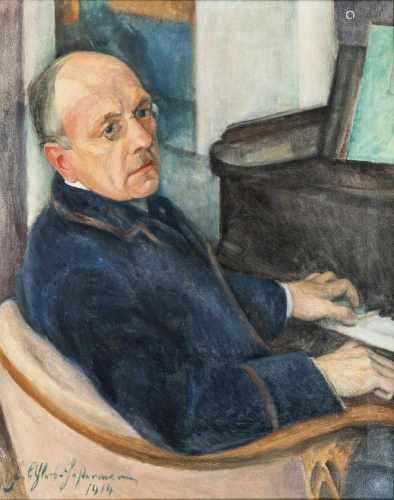 Friedrich Ahlers-Hestermann(Hamburg 1883 - Berlin 1973)Portrait des Pianisten Wilhelm AmmermannÖl/