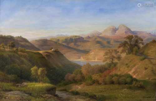 Louis Gurlitt(Altona 1812 - Naundorf 1897)Am Nemisee im AlbanergebirgeÖl/Lw., 41 x 59 cm, r. u.