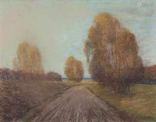 Katharina Bamberg(Stralsund 1873 - Stralsund 1966)Weg zum BoddenPastell, 31,5 x 40 cm, r. u. sign.