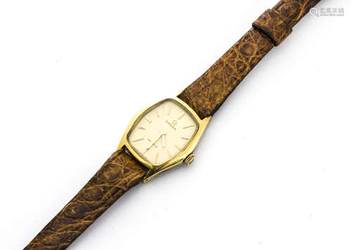 A c1970s Omega De Ville manual wind gold plated lady's wristwatch, 23mm hexagonal case, appears to