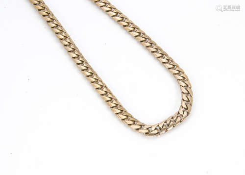 A modern 9ct gold necklace, with flattened oval links, hallmarked, 33.3g