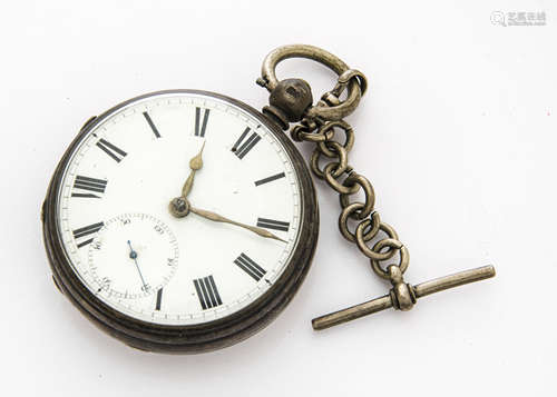 A Victorian silver open faced gentleman's pocket watch by Samuel Sharpe, appears to run, cased dated