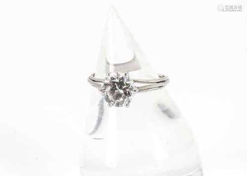 A good mid 20th century certified diamond solitaire engagement ring, with Anchor Cert certificate