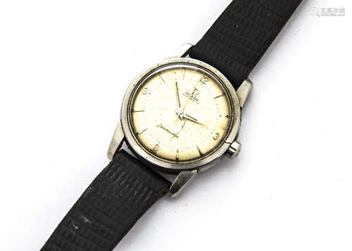 A 1960s Omega Automatic Seamaster stainless steel gentleman's wristwatch, 34mm case, baton and