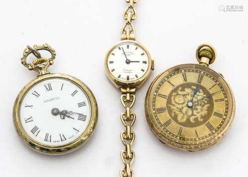 A 1980s Rotary 9ct gold lady's wristwatch, together with an early 20th century 14ct marked open