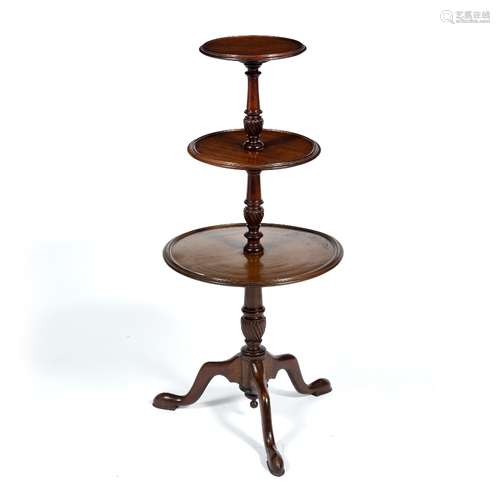 Mahogany three tier dumb waiter 99.5cm high