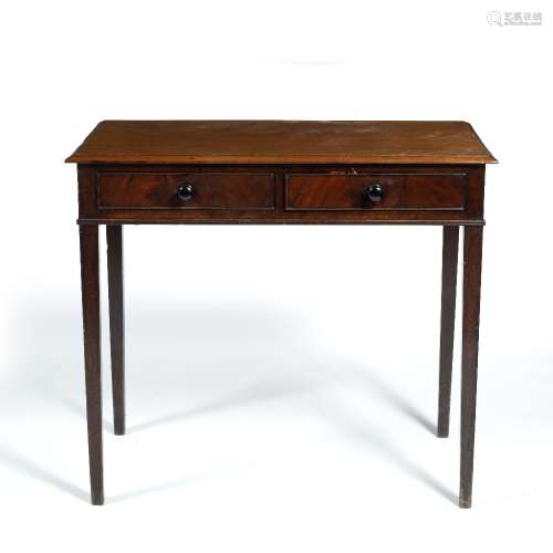 Mahogany side table 19th Century, with drawers, 87cm across x 44cm deep x 80cm high