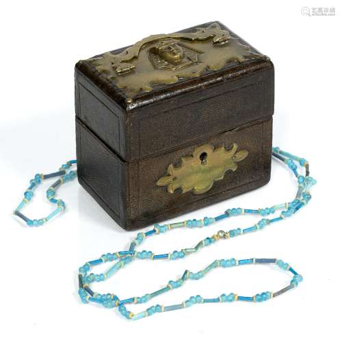 Egyptian turquoise necklace in a casket