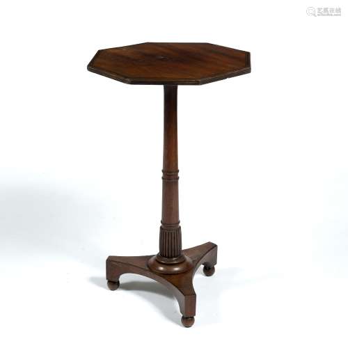 Octagonal, mahogany and inlaid occasional table 19th Century, 46cm across x 75cm high