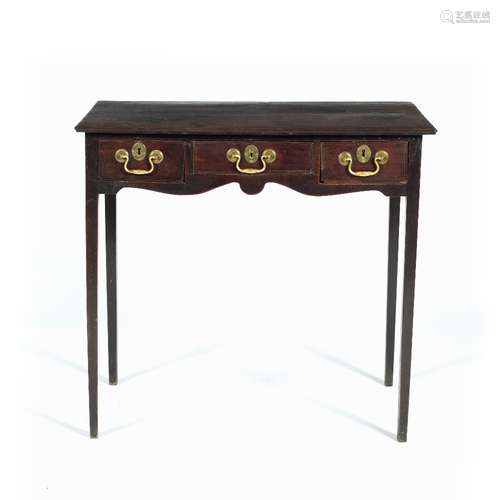 Mahogany side table early 19th Century, fitted three drawers, 73cm across x 42.5cm deep x 69cm high