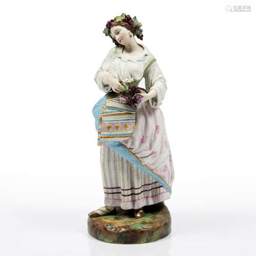 Austrian painted bisque maiden circa 1900, 37cm