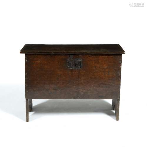 Oak chest 17th century, of plain form, 71cm across x 31cm deep x 56.5cm high