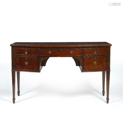 Mahogany bow front sideboard 19th Century, fitted five drawers, 140cm across x 59cm deep x 83cm