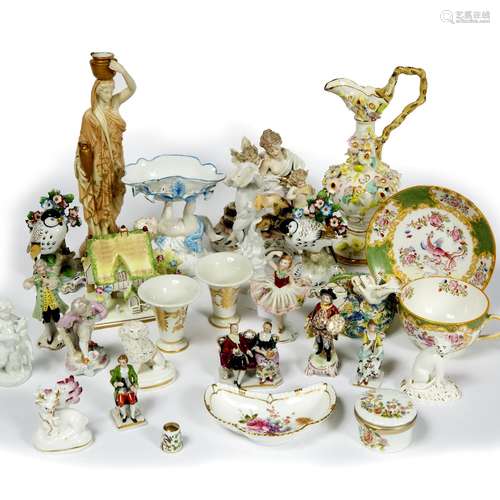 Royal Worcester Hadley style classical maiden 24cm and small collection of various ceramics