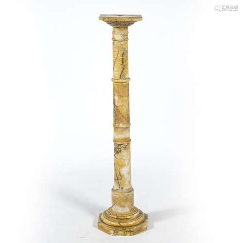 Alabaster column with octagonal base, 108cm high