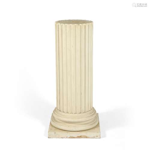 Painted classical column on stepped base, 102cm high