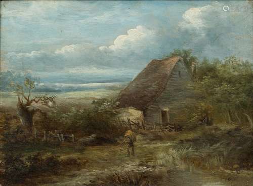 Attributed to Joseph Thors (act.1863-1900) rural scene, oil on canvas, framed, 29cm x 24cm