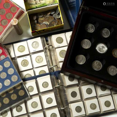 GB/World coins £15 and face value pre 1947 silver coins, some modern C.N. Crowns, Pennies