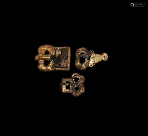 Germanic Silver-Gilt Belt Buckle Group