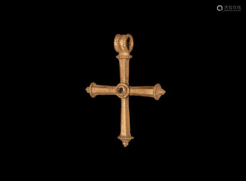 Byzantine Gold Cross with Garnet