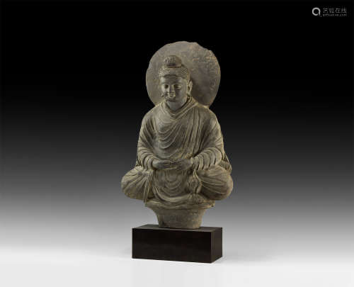 Gandharan Meditating Buddha Statue