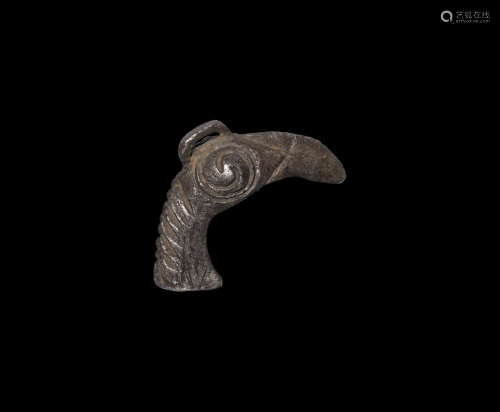 Hiberno-Norse Silver Raven's Head Pendant
