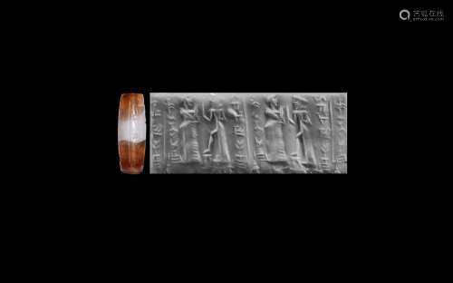 Western Asiatic Old Babylonian Cylinder Seal for Munanum son of Nurrubum