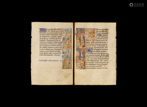 Medieval Book of Hours Manuscript Page