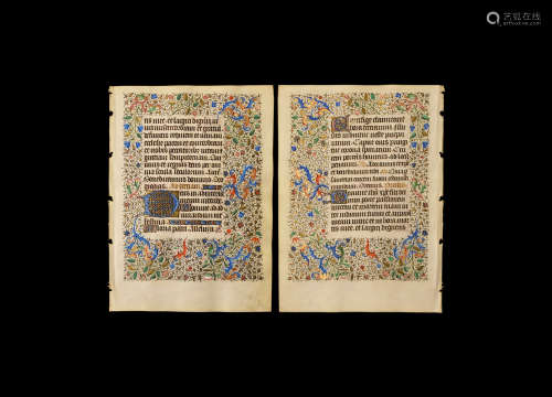 Medieval Book of Hours Manuscript Page