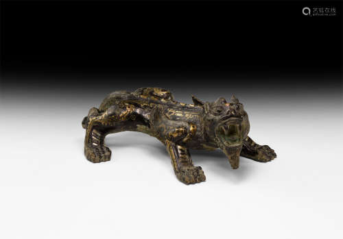 Chinese Han Gilt Pixiu Statue