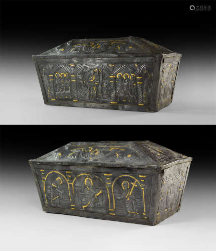 Byzantine Gilt Silver St Apollinaris Reliquary Casket