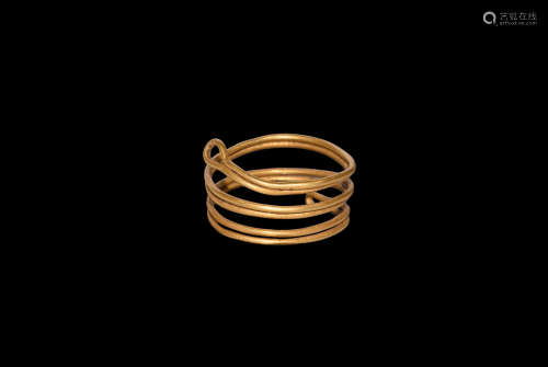Bronze Age Gold Spiral Finger Ring