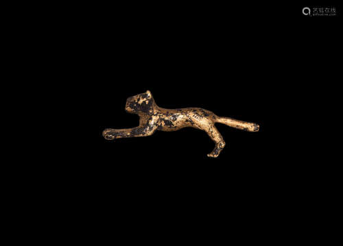 Egyptian Gold Leaping Cat Amulet