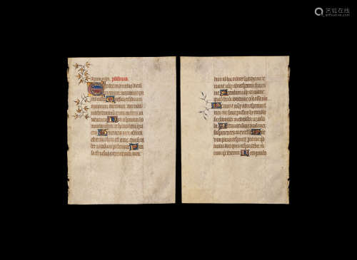 Medieval Book of Hours Manuscript Page