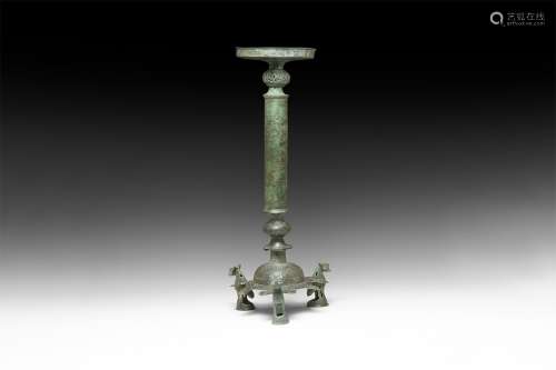 Islamic Lamp Stand with Three Lion Feet