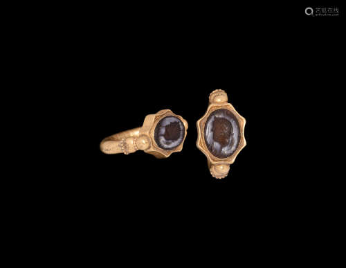 Roman Emperor Gemstone in Gold Ring