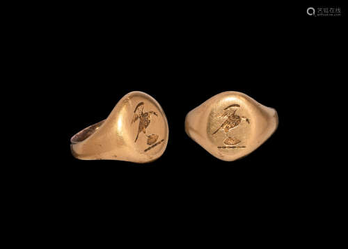 Georgian Gold Signet Ring with Eagle