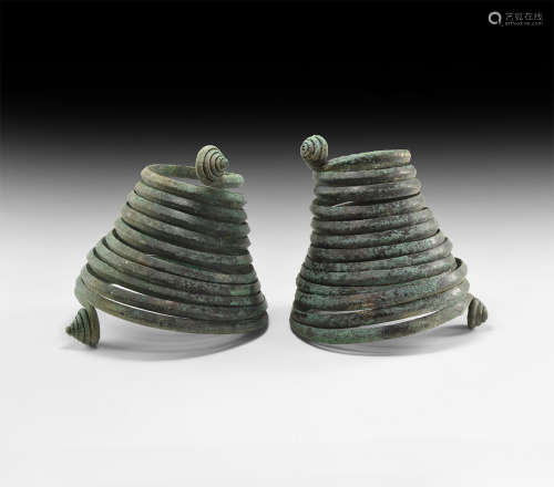 Bronze Age Spiral Armring Pair