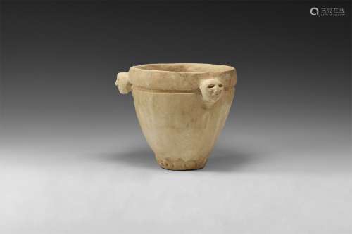 Western Asiatic South Arabian Bowl with Faces