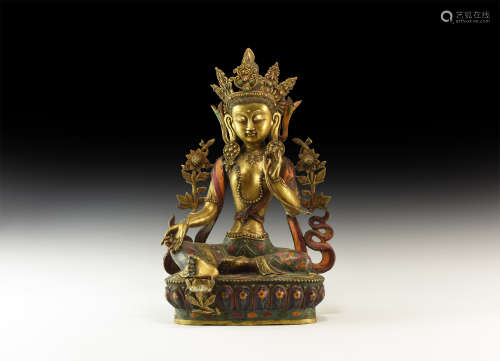 Sino-Tibetan Gilt Arya Tara Figure